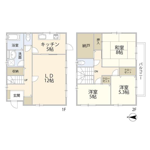 淡路市尾崎の中古一戸建て(間取り)