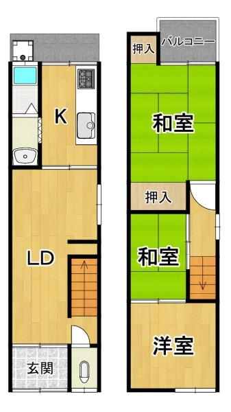 梅香２丁目中古テラスハウス