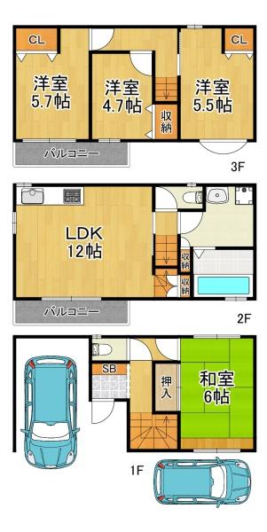大阪市大正区小林東３丁目の中古一戸建て