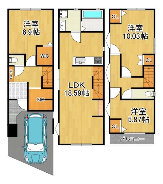 大阪市港区市岡３丁目の中古一戸建