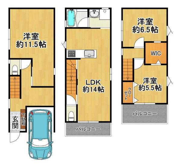 大阪市港区港晴２丁目の中古一戸建て