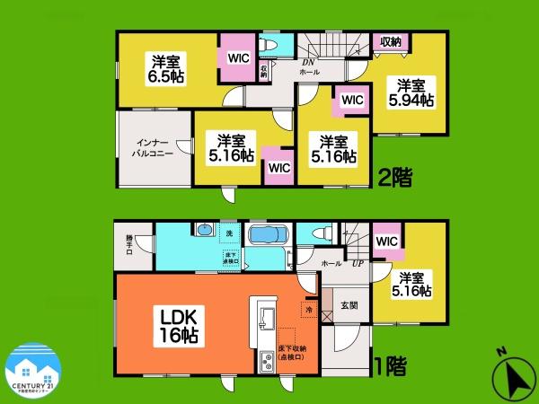 西尾市錦城町3号棟(間取り)
