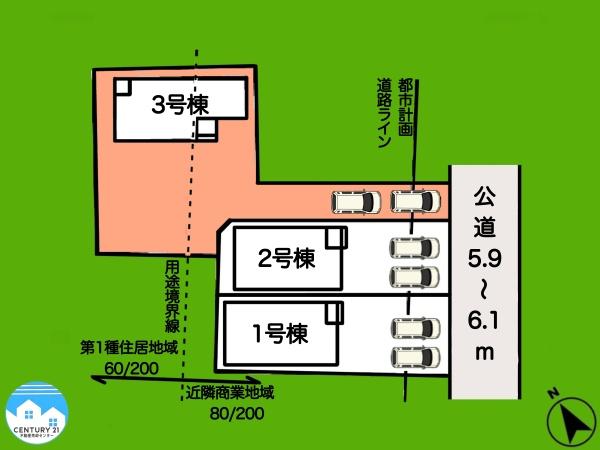 西尾市錦城町3号棟(区画図)