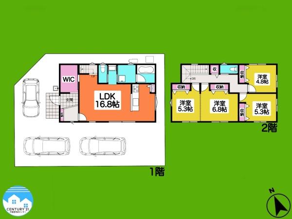 西尾市天神町ⅠB3(間取り)