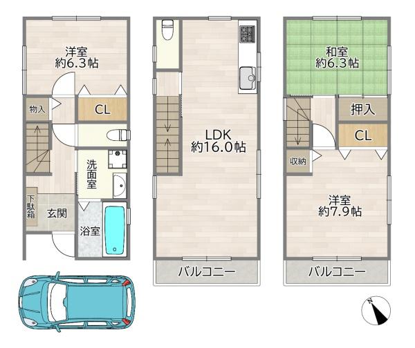 大阪市東淀川区井高野１丁目の中古一戸建