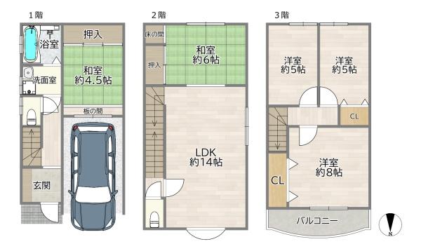 大阪市城東区鴫野東１丁目の中古一戸建