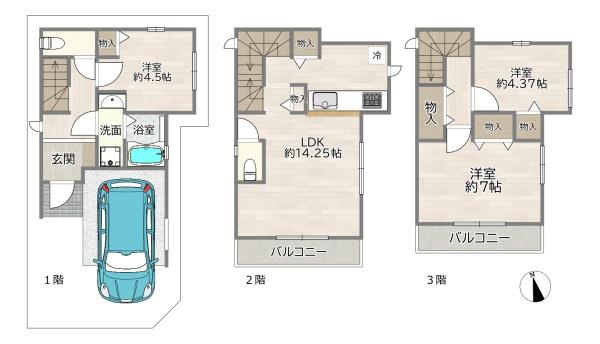 大阪市淀川区西三国３丁目の新築一戸建