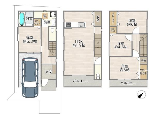 大阪市東淀川区下新庄４丁目の中古一戸建て