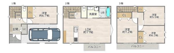 大阪市旭区新森３丁目の新築一戸建