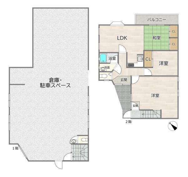 大阪市東淀川区上新庄2丁目の中古一戸建て(間取り)