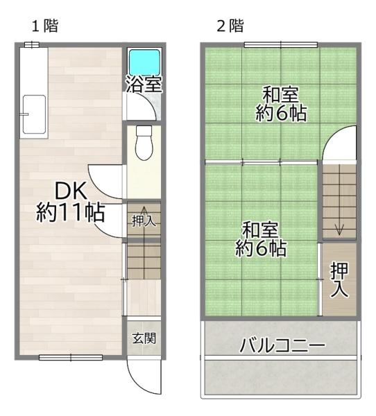 大阪市淀川区田川３丁目の中古テラスハウス