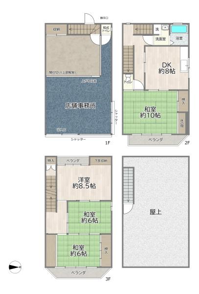 大阪市城東区東中浜８丁目の中古テラスハウス