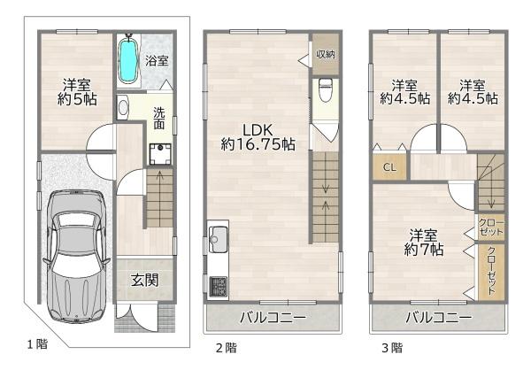 大阪市東淀川区下新庄4丁目の中古一戸建