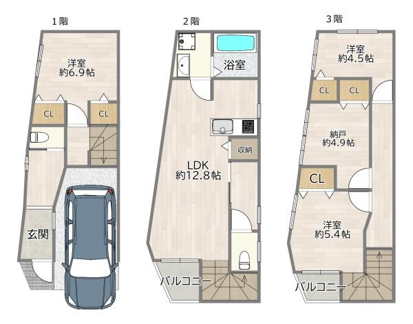 大阪市城東区東中浜2丁目の中古一戸建