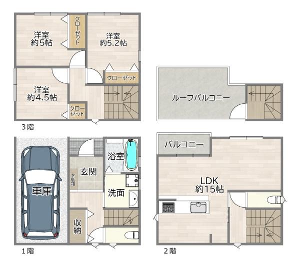 大阪市東淀川区北江口4丁目の新築一戸建