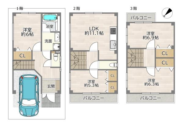 大阪市淀川区三津屋中２丁目の中古一戸建て