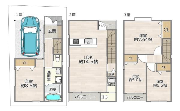 大阪市東淀川区下新庄５丁目の中古一戸建