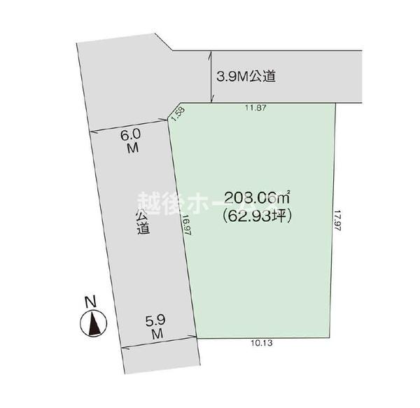 建築条件付　売地　秋葉区吉岡町　グラファーレ