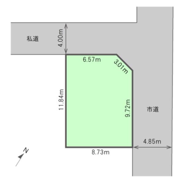 建築条件なし　売地　東区東中島４丁目