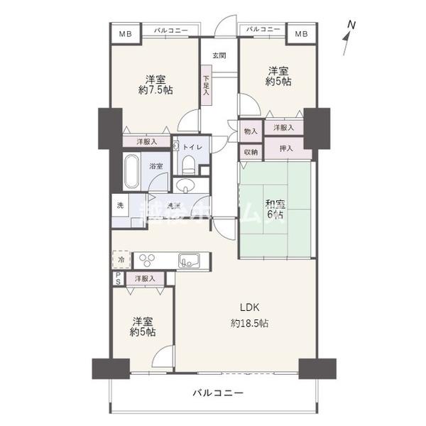 ダイアパレスロイヤルシティ東幸町東棟　９階