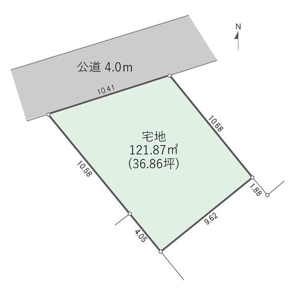 建築条件なし　売地　北区白新町４丁目