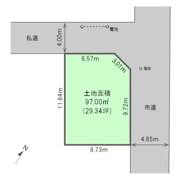 建築条件なし　売地　東区東中島４丁目