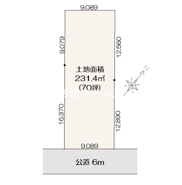 建築条件なし　売地　北区白新町３丁目