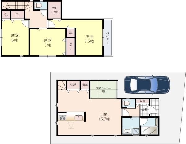 招提中町1丁目2号棟新築戸建全2区画
