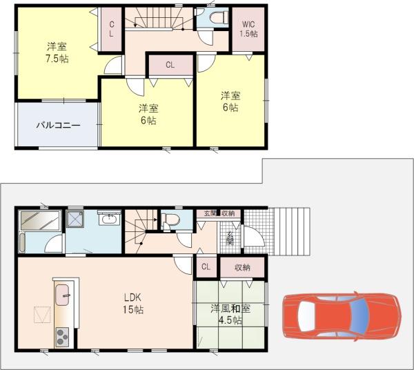男山長沢1号棟全4区画新築戸建