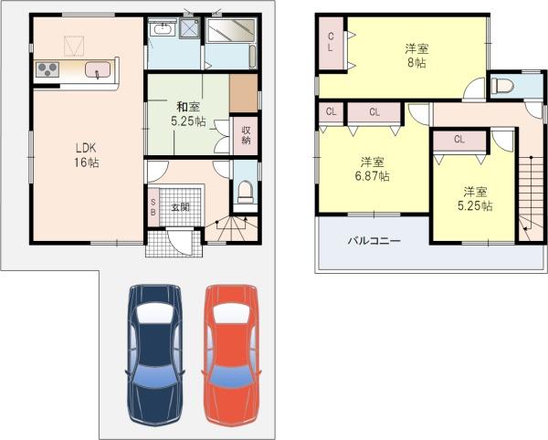 男山松里1号棟全2区画新築戸建