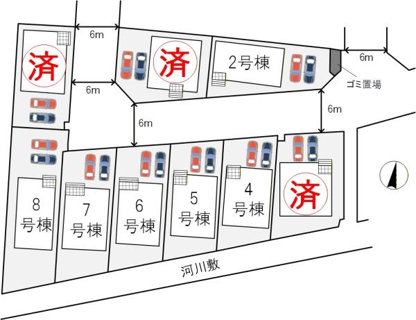 八幡市橋本尻江2号棟全9区画