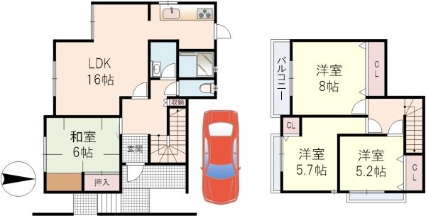 八幡市男山指月中古戸建