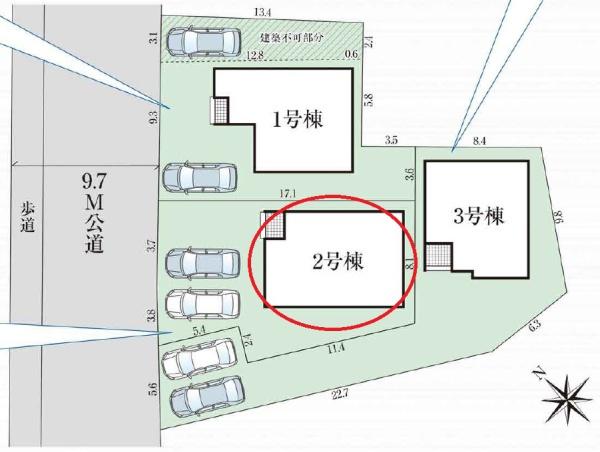 豊田市大島町　新築戸建て　全3棟　2号棟