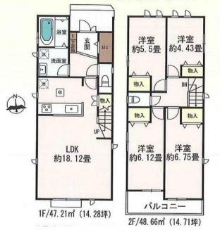 みよし市三好町全2棟2号棟　新築戸建て