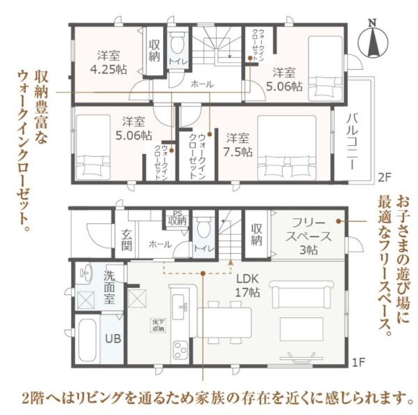 豊田市美里全3棟1号棟　新築戸建て