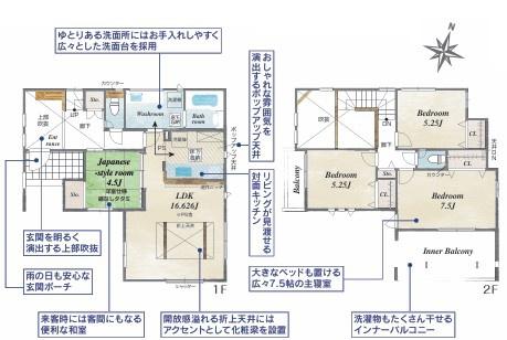 豊田市宮口町2丁目全2棟1号棟　新築戸建て