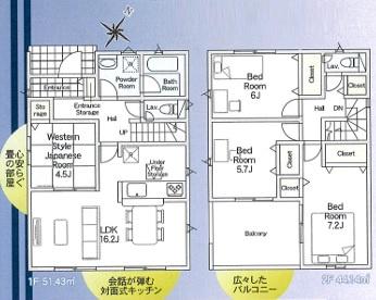 西尾市一色町野田全2棟1号棟　新築戸建て