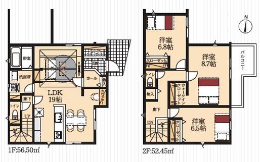 岡崎市真伝町　新築戸建て全2棟　1号棟