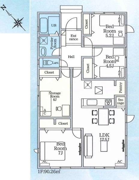 西尾市一色町千間24-1期全3棟2号棟　新築戸建て