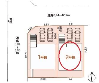 豊田市宝来町全2棟2号棟　新築戸建て