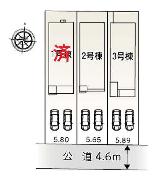 豊田市永覚新町全3棟2号棟　新築戸建て