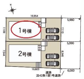 豊田市志賀町全2棟1号棟　新築戸建て