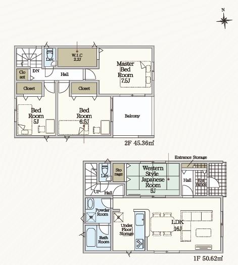 豊田市上丘町全3棟2号棟　新築戸建て