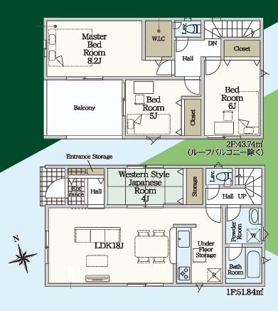 豊明市沓掛町全3棟1号棟　新築戸建て