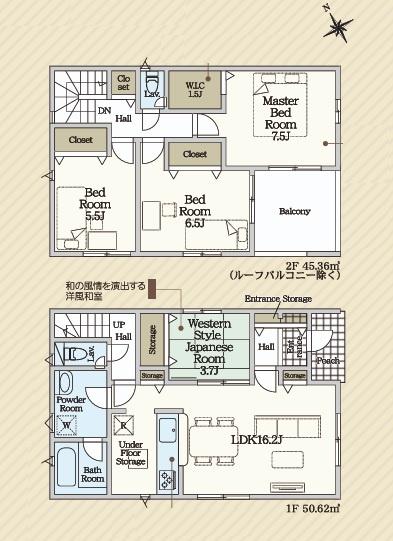 岡崎市本宿全5棟1号棟　新築戸建て