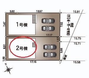 岡崎市矢作町全2棟2号棟　新築戸建て