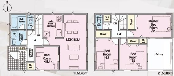 蒲郡市三谷町全6棟1号棟 新築戸建て(間取り)