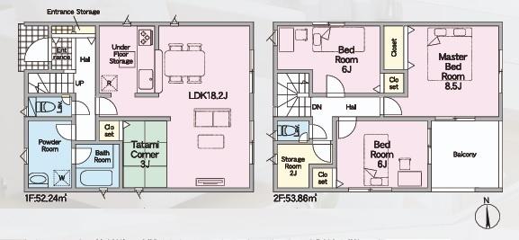 蒲郡市三谷町全6棟3号棟 新築戸建て(間取り)