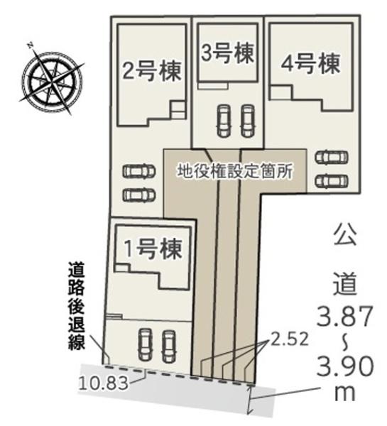 西尾市一色町野田全4棟2号棟 新築戸建て(区画図)