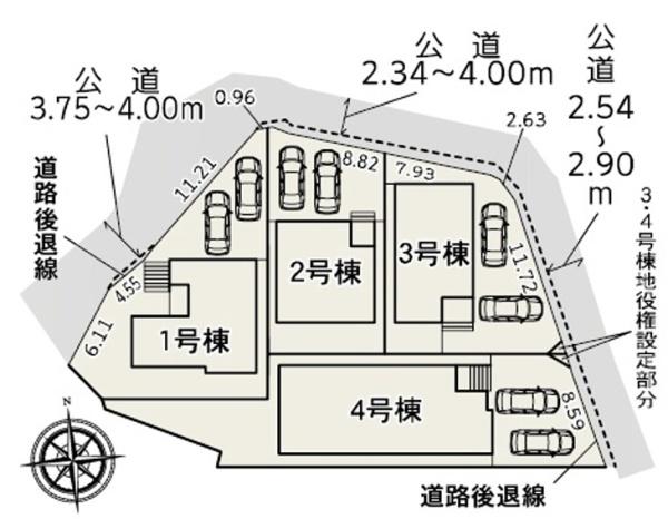 高浜市呉竹町第3全4棟2号棟 新築戸建て(区画図)